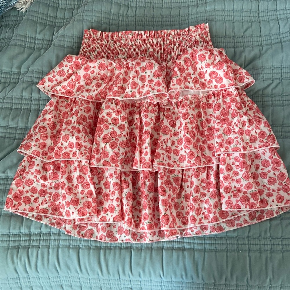 SHEIN floral tier skirt